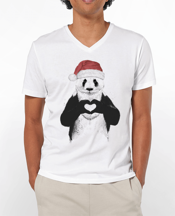 T-shirt homme Santa Panda par Balàzs Solti