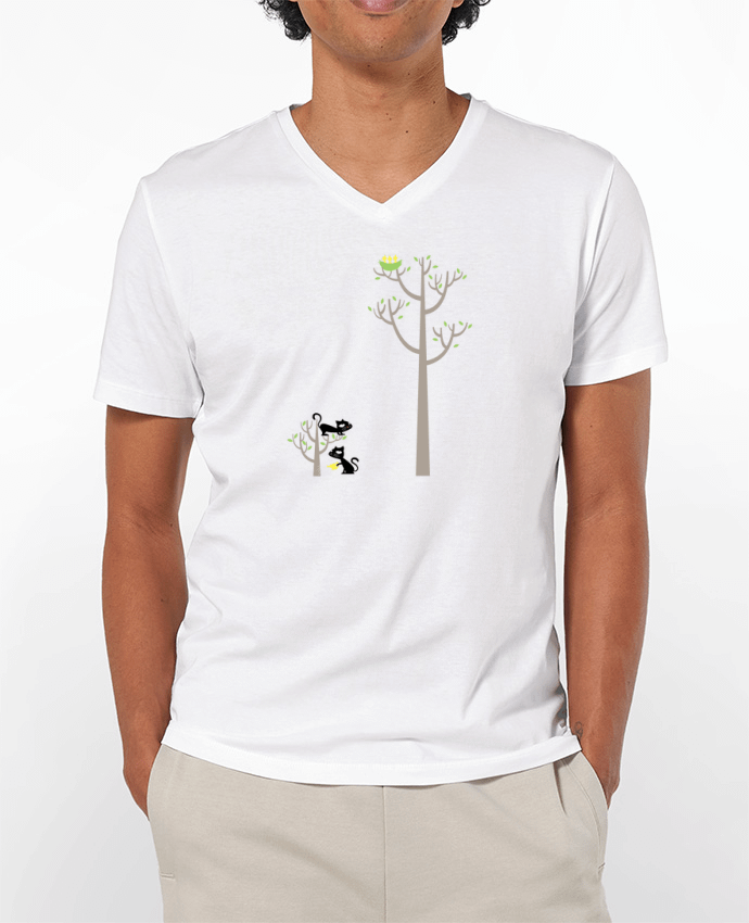 Camiseta Hombre Cuello en V 180g Growing a plant for Lunch por flyingmouse365