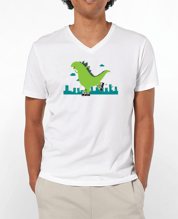 T-Shirt V-Neck Men 180g Roller Skating by flyingmouse365