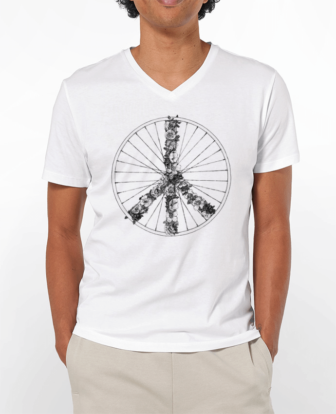 T-shirt homme Peace and Bike Lines par Florent Bodart