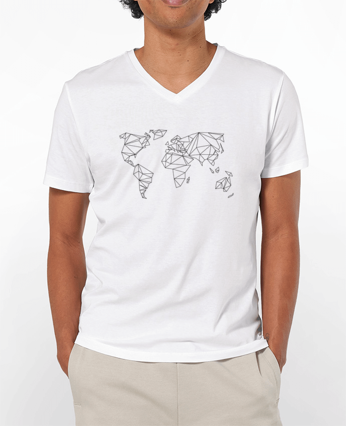 T-Shirt V-Neck Men 180g Geometrical World by na.hili