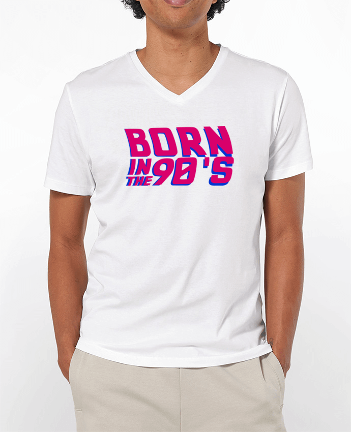 T-Shirt V-Neck Men 180g Born in the 90's by tunetoo
