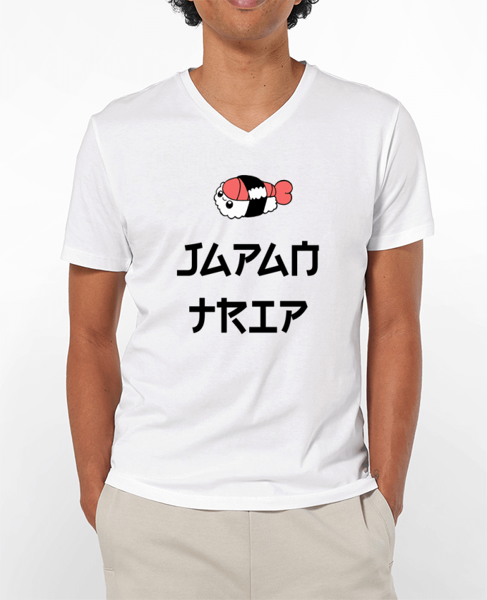 Camiseta Hombre Cuello en V 180g Japan Trip por tunetoo
