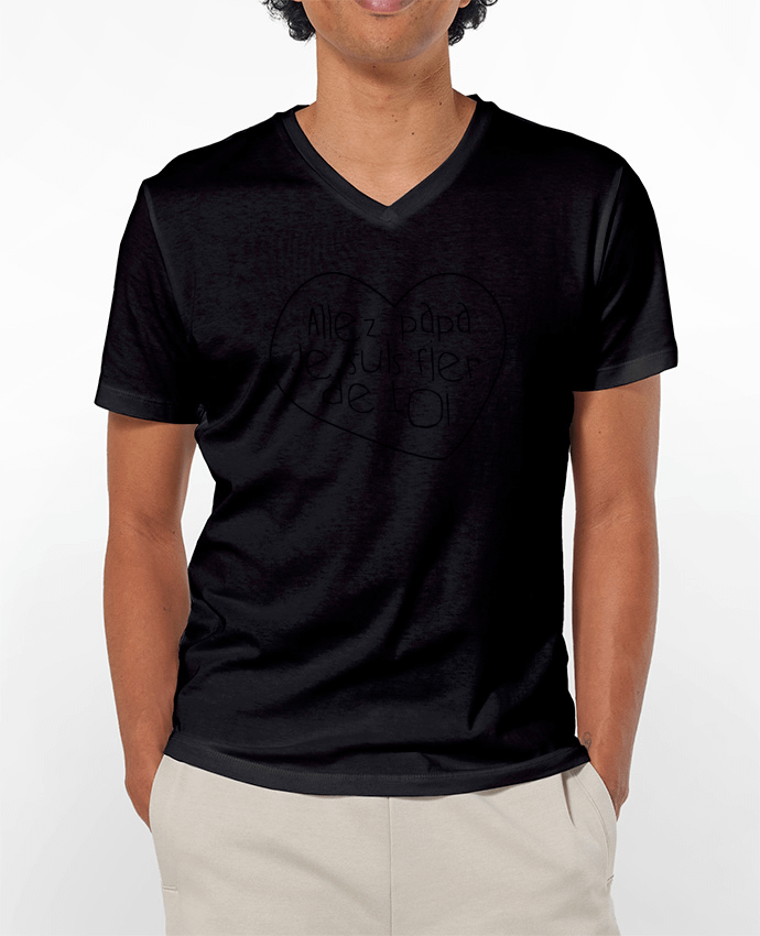 T-Shirt V-Neck Men 180g Allez papa je suis fier de toi by tunetoo