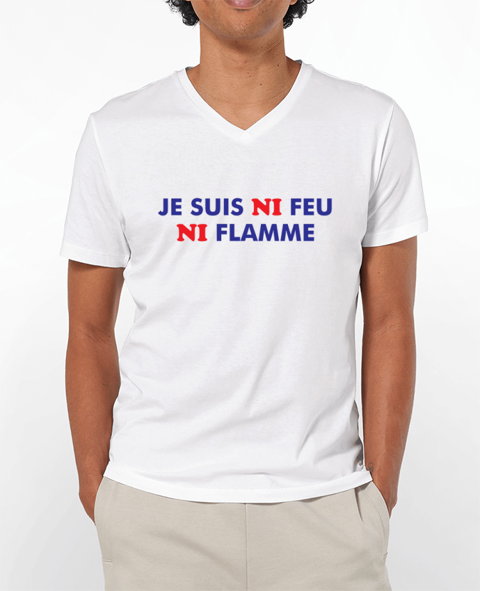 T-Shirt V-Neck Men 180g Je suis ni feu ni flamme by tunetoo