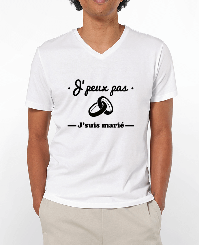 T-Shirt V-Neck Men 180g J'peux pas j'suis marié by Benichan