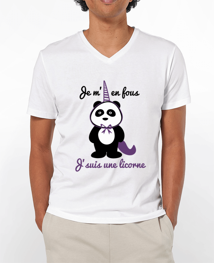 T-shirt homme Je m'en fous j'suis une licorne, panda par Benichan