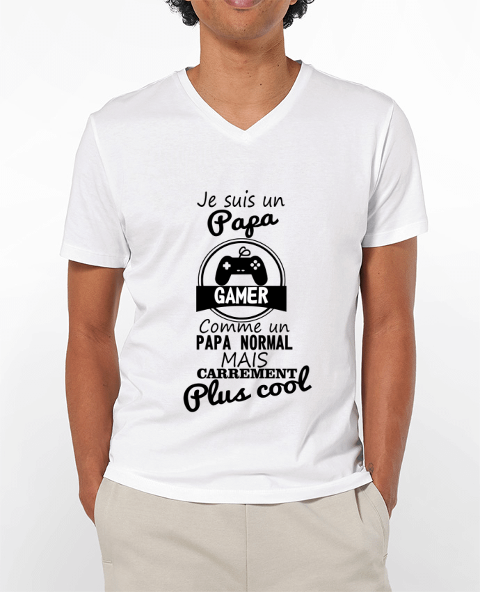 T-shirt homme Papa gamer, cadeau père, gaming, geek par Benichan