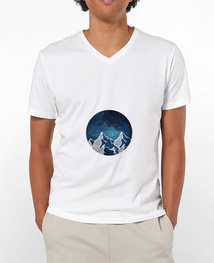 Camiseta Hombre Cuello en V 180g Canadian Mountain por Likagraphe