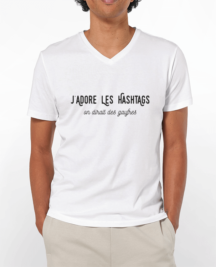 T-shirt homme J'adore les hashtags on dirait des gaufres par Folie douce