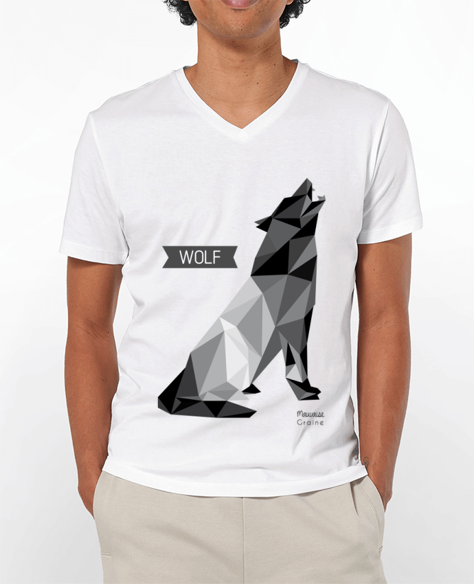 T-shirt homme WOLF Origami par Mauvaise Graine