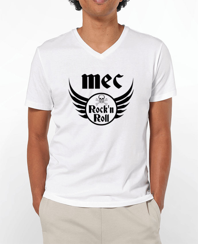 Camiseta Hombre Cuello en V 180g Mec rock'n roll por Les Caprices de Filles