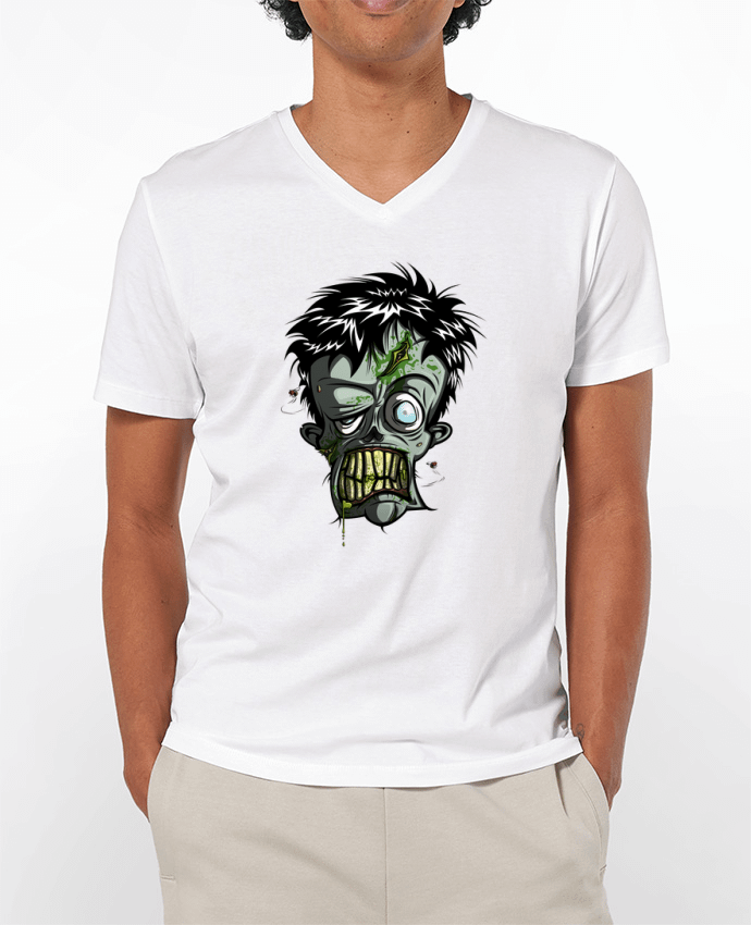 Camiseta Hombre Cuello en V 180g Toxic Zombie por SirCostas