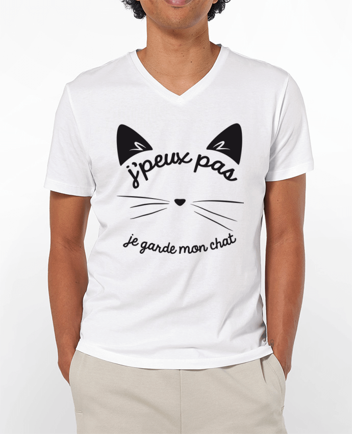 T-shirt homme Je peux pas je garde mon chat par FRENCHUP-MAYO