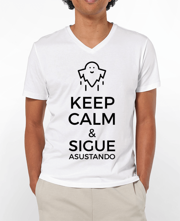T-shirt homme Keep Calm and Sigue asustando ghost par tunetoo