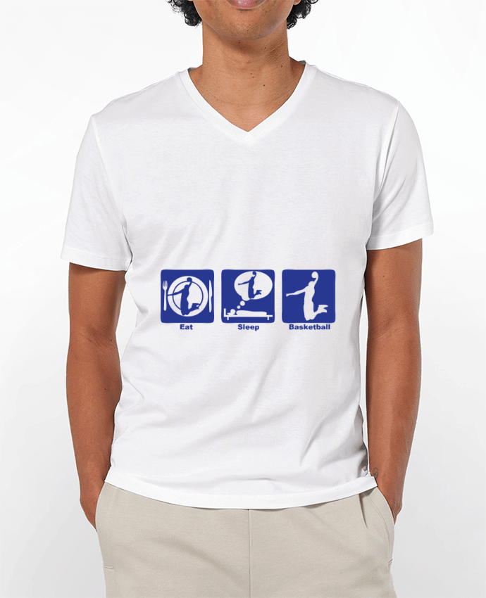 T-shirt homme basketball basket eat sleep play dunk par Achille