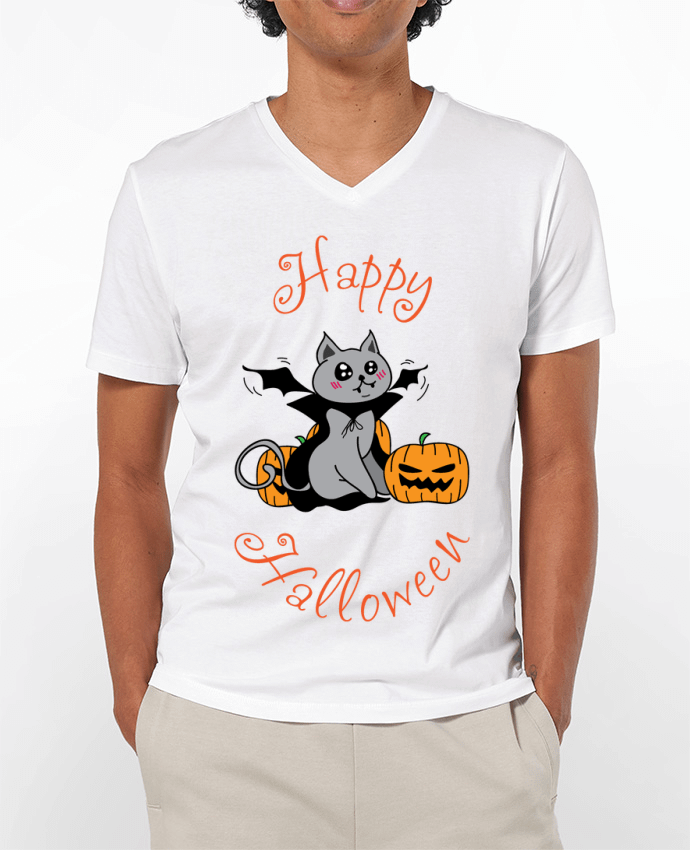 T-shirt homme Cut Cat Halloween - Chat vampire par 