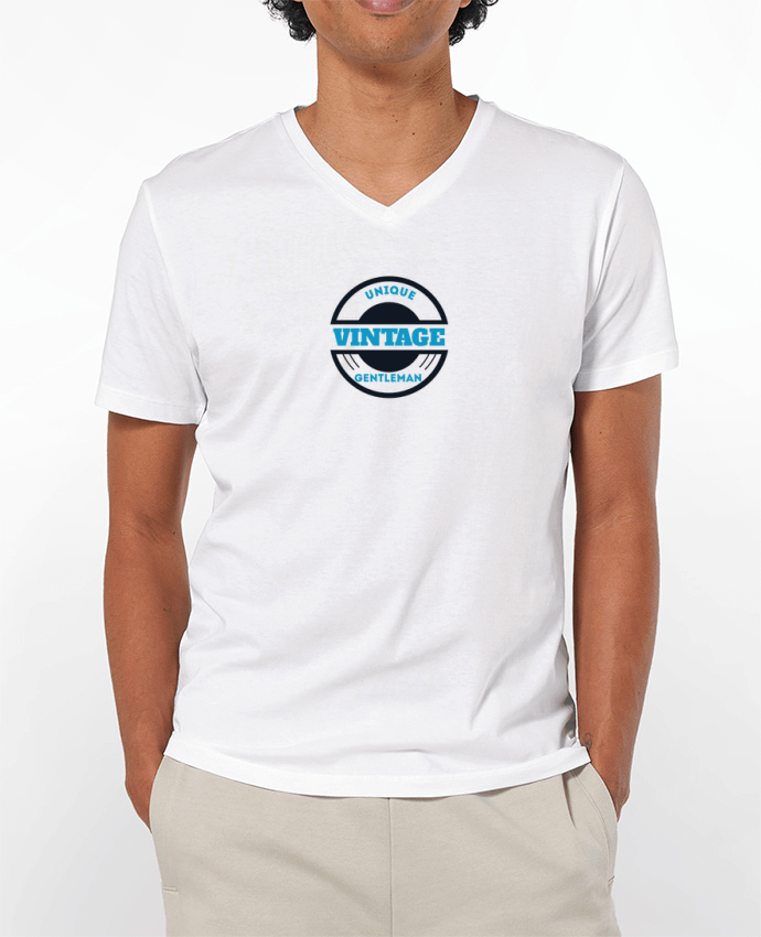 Camiseta Hombre Cuello en V 180g Unique vintage gentleman por Les Caprices de Filles