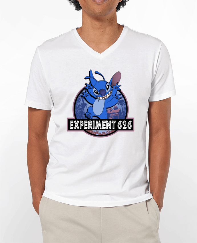 Camiseta Hombre Cuello en V 180g Experiment 626 por Kempo24
