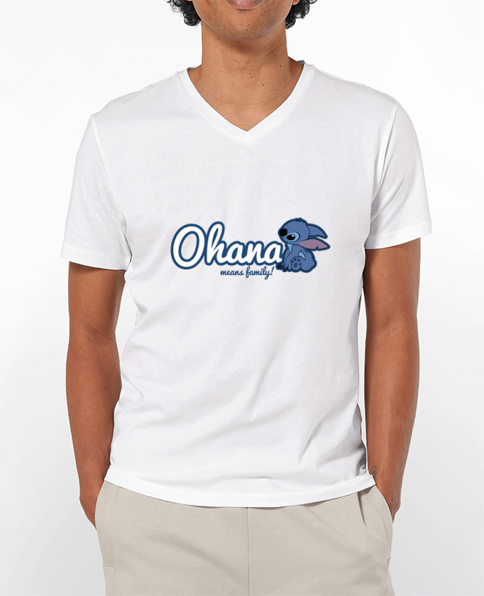 T-Shirt V-Neck Men 180g Ohana means family by Kempo24