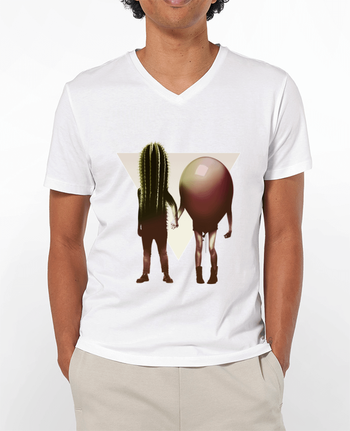 T-Shirt V-Neck Men 180g Couple Hori by ali_gulec