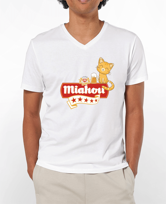 Camiseta Hombre Cuello en V 180g Miahou por ParanoiaRecords