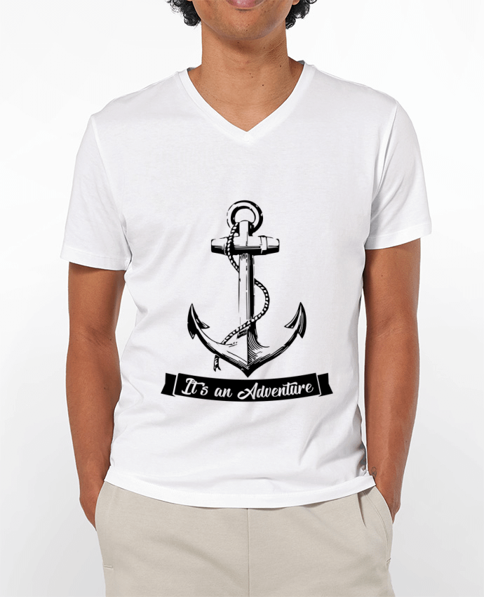 Camiseta Hombre Cuello en V 180g It's an Adventure por 