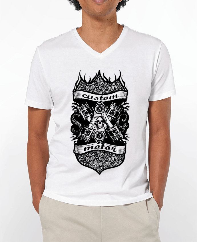 T-Shirt V-Neck Men 180g CUSTOM MOTOR by SG LXXXIII