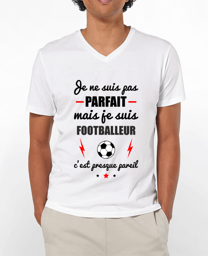 T-shirt homme Je ne suis pas parfait mais je suis footballeur c'est presque pareil par Benichan