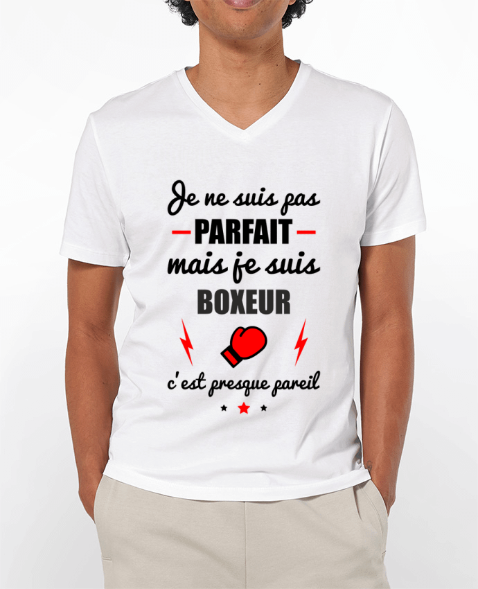 T-shirt homme Je ne suis pas parfait mais je suis boxeur c'est presque pareil par Benichan