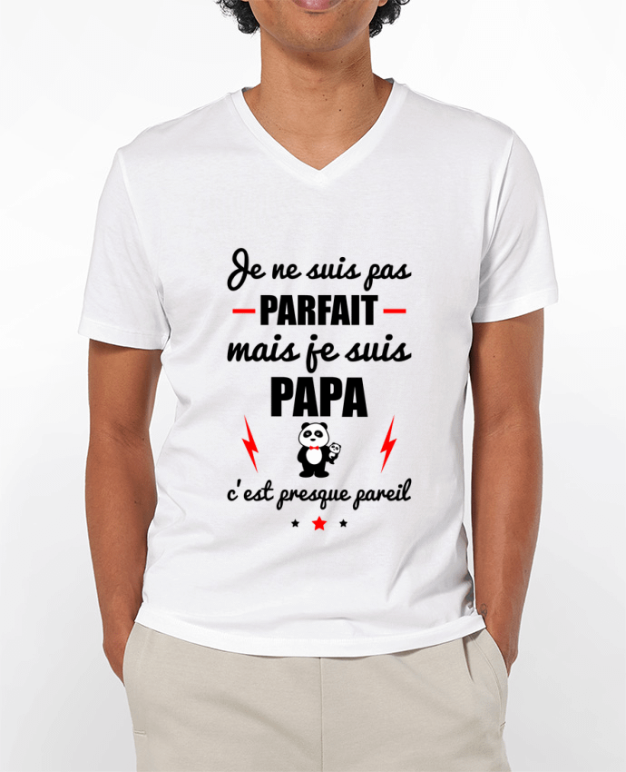 T-shirt homme Je ne suis pas parfait mais je suis papa c'est presque pareil par Benichan