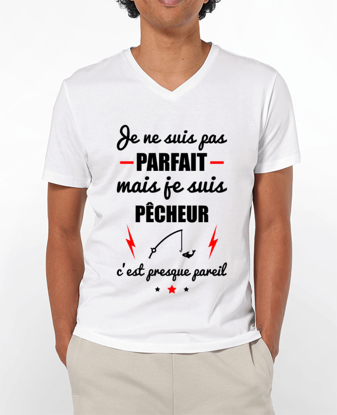 T-shirt homme Je ne suis pas parfait mais je suis pêcheur c'est presque pareil par Benichan