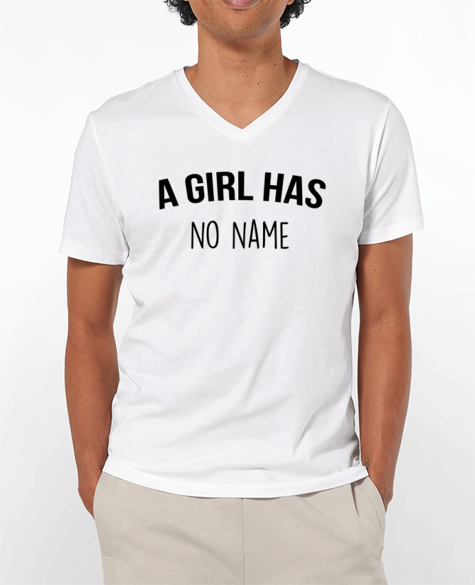 Camiseta Hombre Cuello en V 180g A girl has no name por Bichette