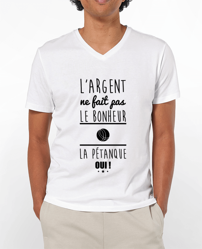 T-shirt homme L'argent ne fait pas le bonheur la pétanque oui ! par Benichan