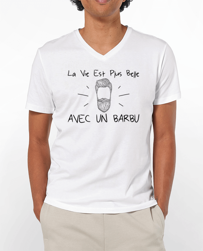 T-shirt homme La vie est plus belle avec un barbu par tunetoo