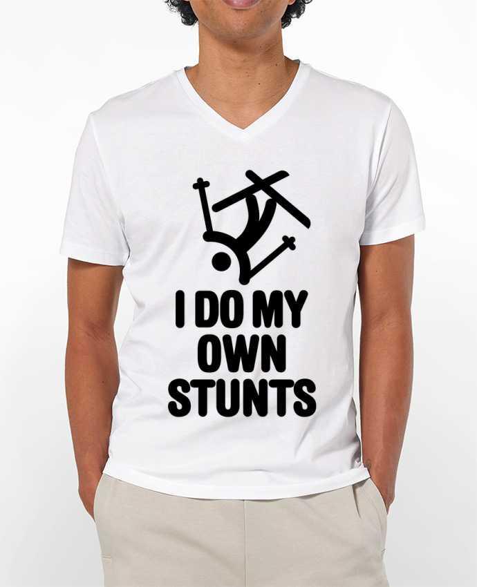 T-shirt homme I DO MY OWN STUNTS SKI Black par LaundryFactory