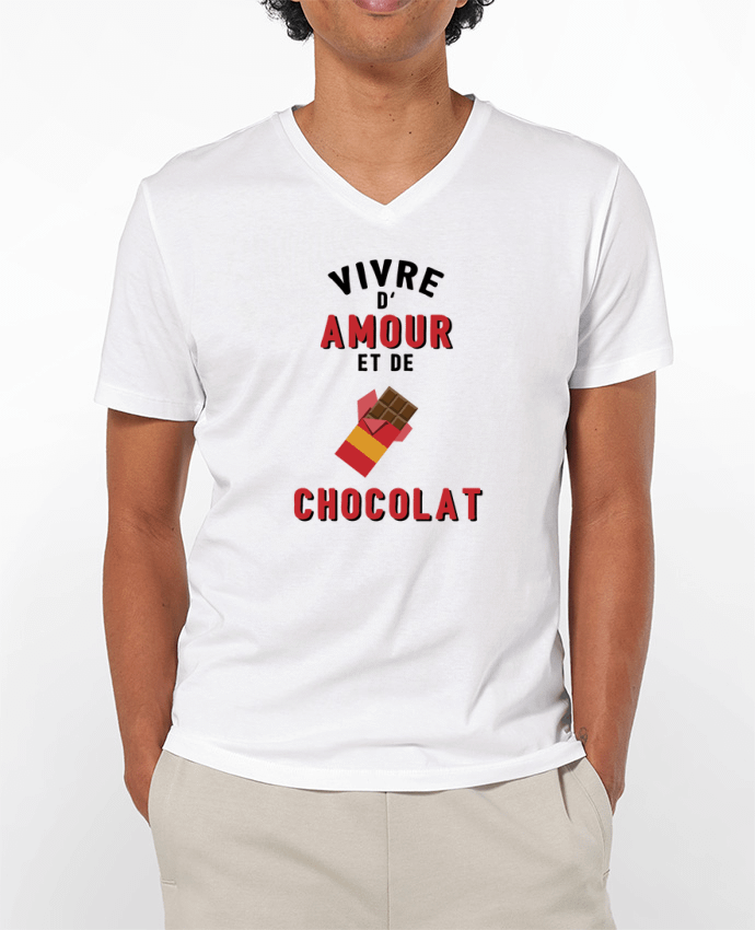 T-shirt homme Vivre d'amour et de chocolat par tunetoo