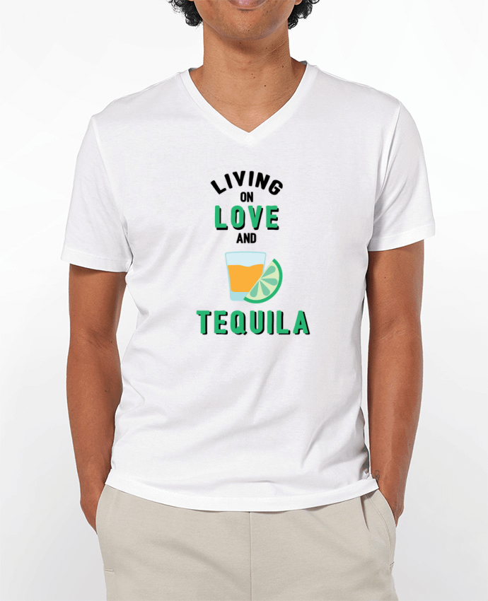 T-shirt homme Living on love and tequila par tunetoo