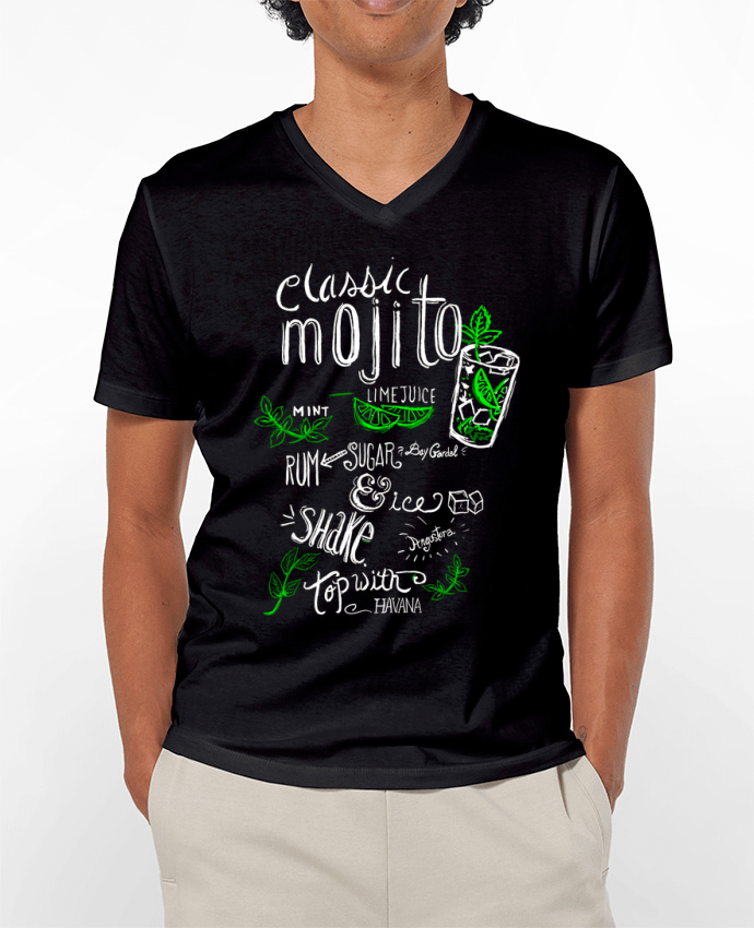 T-Shirt V-Neck Men 180g La recette du mojitos by LarryZabim