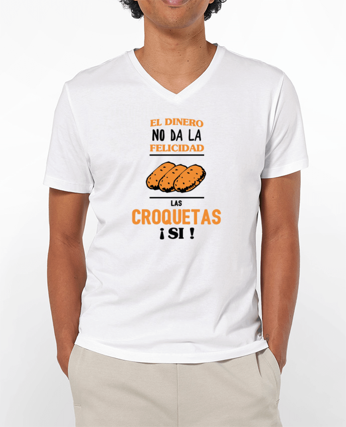 T-shirt homme El dinero no da la felicidad, las croquetas si ! par tunetoo