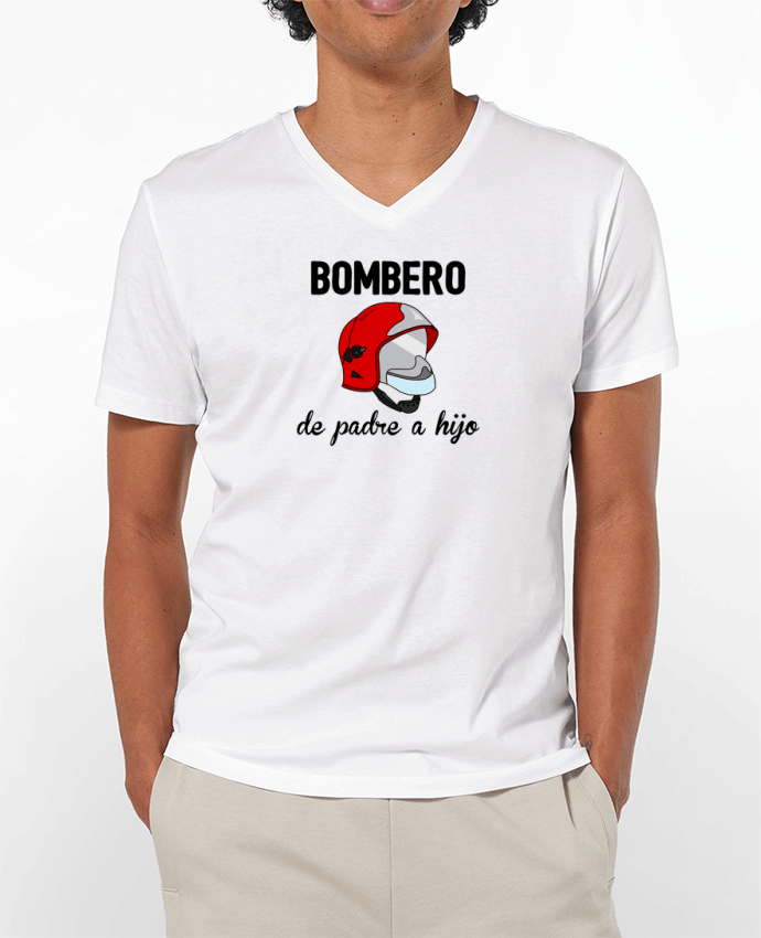 T-Shirt V-Neck Men 180g Bombero de padre a hijo by tunetoo