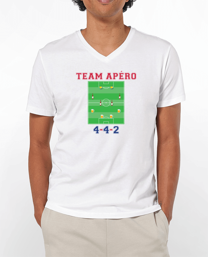 T-Shirt V-Neck Men 180g Team apéro football by tunetoo