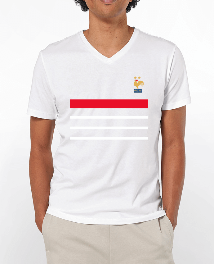 T-Shirt V-Neck Men 180g La France Champion du monde 2018 rétro by Mhax
