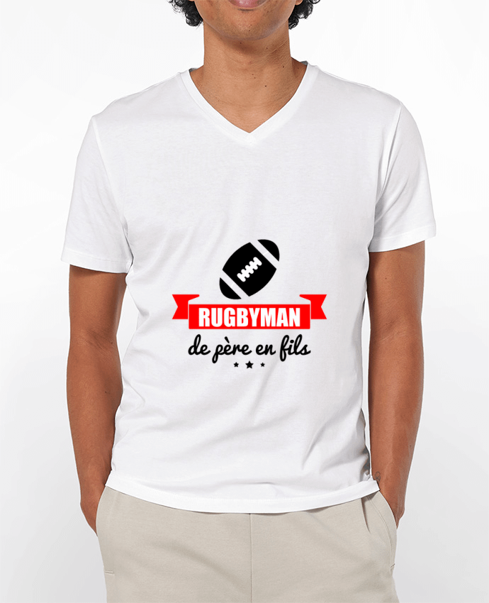 T-shirt homme Rugbyman de père en fils, rugby, rugbyman par Benichan