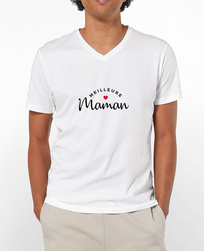 Camiseta Hombre Cuello en V 180g Meilleure Maman por Nana
