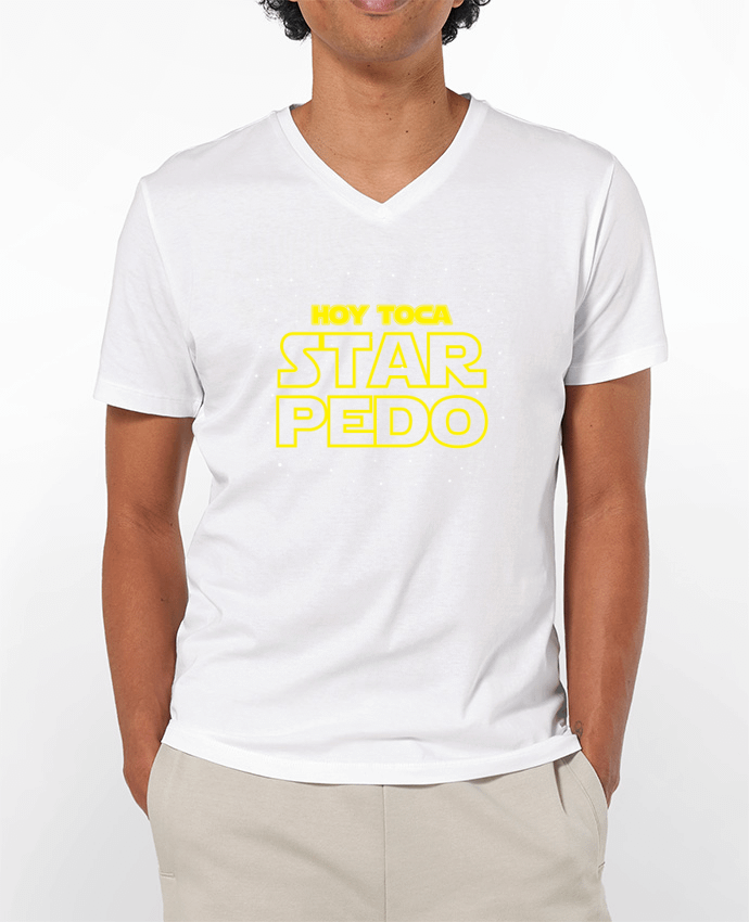 Camiseta Hombre Cuello en V 180g Hoy toca star pedo por tunetoo