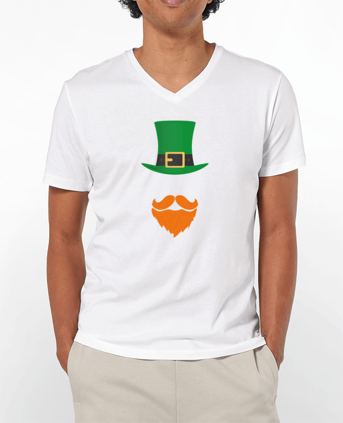 Camiseta Hombre Cuello en V 180g Leprechaun por tunetoo
