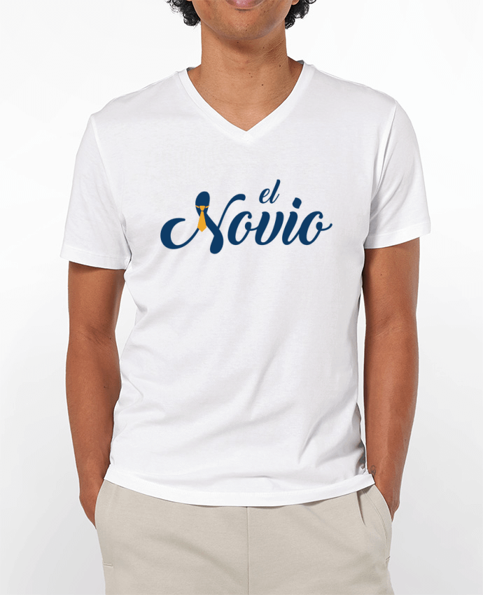 Camiseta Hombre Cuello en V 180g El Novio por tunetoo