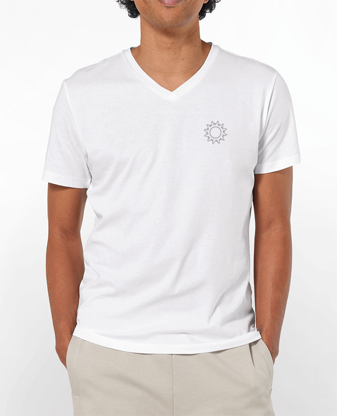 Camiseta Hombre Cuello en V 180g Sun & Moon 1 por tunetoo