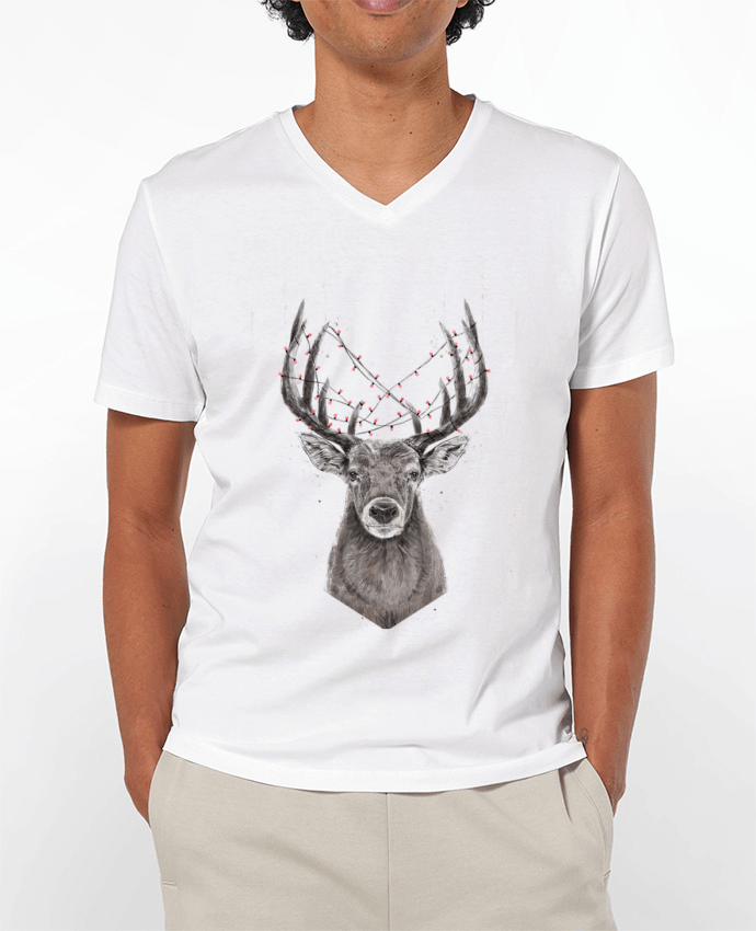 T-shirt homme Xmas deer par Balàzs Solti